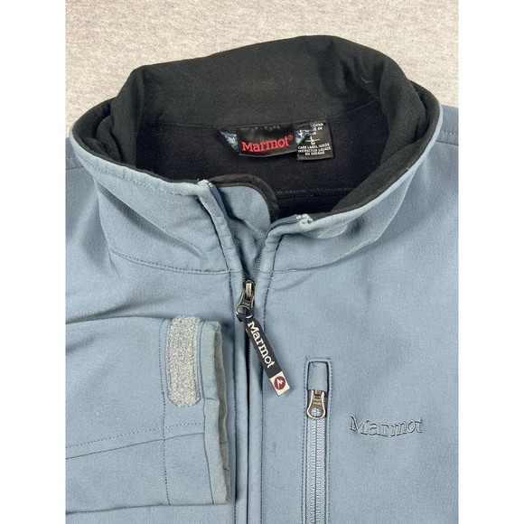 Marmot Gravity Softshell Jacket Black Fleece Lined Full Zip Outdoors Mens L - Picture 1 of 13